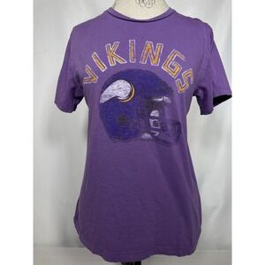 Minnesota Vikings NFL Junk Food Team Helmet Logo Purple T-Shirt Women's XL